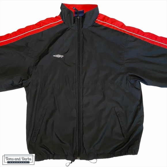 Vintage Umbro Red Nylon Jacket Wind Breaker - Picture 7 of 15